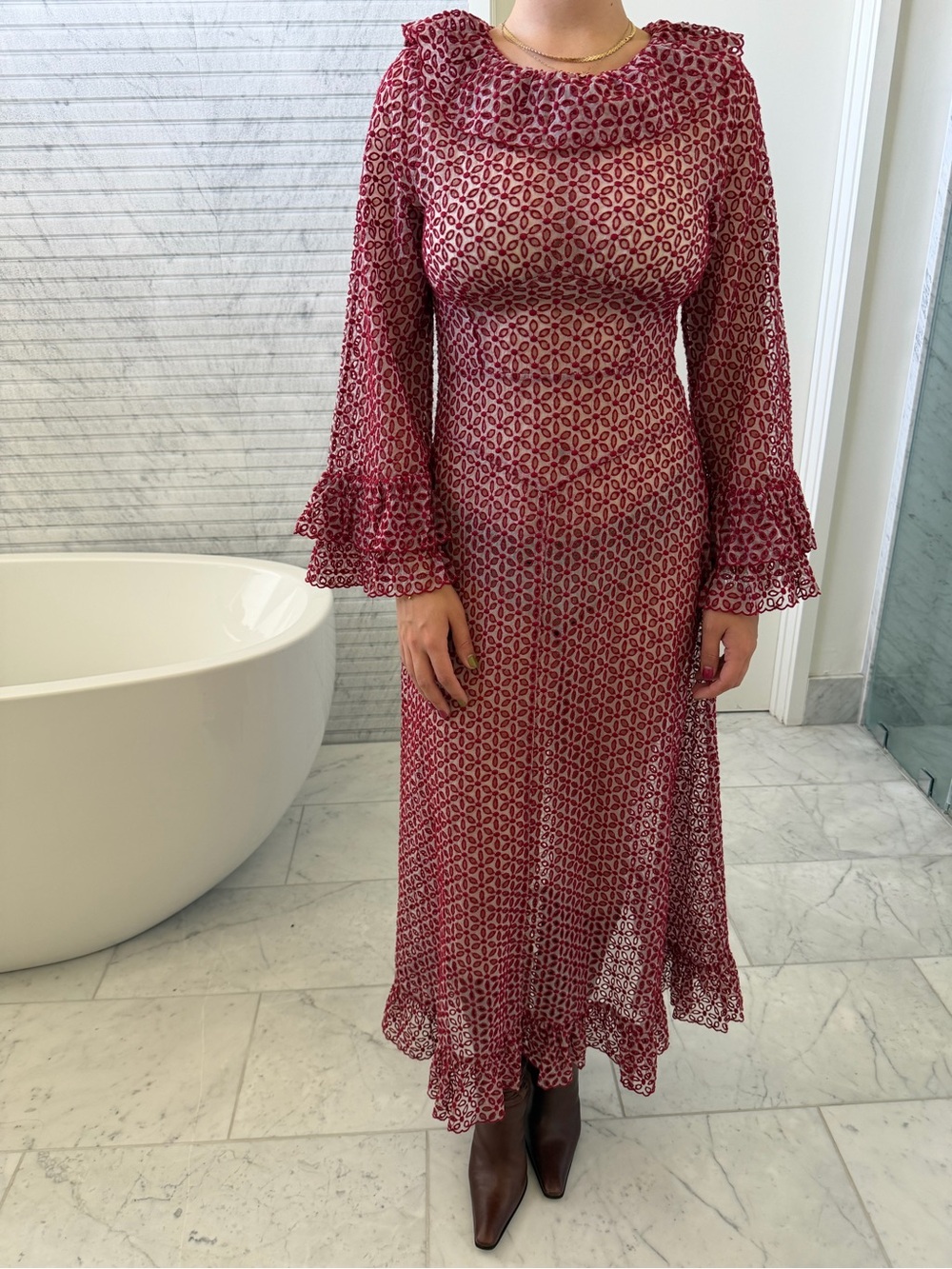 DOEN HEIRLOOM (RARE) Burgundy midi dress